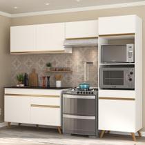 Cozinha Compacta 4 pç c/ Armário e Balcão MP3693 Veneza GW Multimóveis Branca