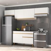 Cozinha Compacta 4 pç c/ Armário e Balcão MP3697 Veneza GW Multimóveis Branca