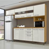 Cozinha Compacta 4 Peças Balcão com Tampo 3 Portas de Vidro Lara Yescasa