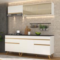 Cozinha Compacta 4 peças c/ Armário e Balcão MP3707 Veneza GW Multimóveis Branca