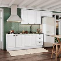 Cozinha Compacta 4 Peças com Balcão para Pia e Aéreo Emily Henn Branco