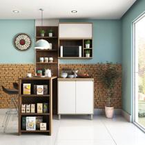 Cozinha Compacta 4 Peças com Bancada Mesa Gourmet Armário com Nicho Balcão 80cm Mel Luciane Móveis Cozinha Compacta 4 Peças com Bancada Mesa Gourmet Armário com Nicho Balcão 80cm Mel Luciane Móveis