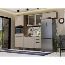 Cozinha Compacta 4 Peças com Espaço para Microondas Vidro e Tampo Luna Luciane Móveis Cozinha Compacta 4 Peças com Espaço para Microondas Vidro e Tampo Luna Luciane Móveis