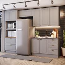 Cozinha Compacta 4 Peças Com Paneleiro Torre Quente Amy Casa 812 Cinza