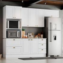 Cozinha Compacta 4 Peças com Torre Quente 8 Portas 5 Gavetas Americana Henn - Branco Fosco