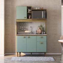 Cozinha Compacta 4 Portas e 1 Gaveta 120cm Azaleia Bellagio Yescasa Bege/Mel/Verde Cozinha Compacta 4 Portas e 1 Gaveta 120cm Azaleia Bellagio Yescasa Bege/Mel/Verde