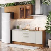 Cozinha Compacta 5 Pç com Tampo para Cooktoop Yasmin Espresso Móveis Cozinha Compacta 5 Pç com Tampo para Cooktoop Yasmin Espresso Móveis