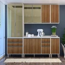 Cozinha Compacta 5 Pçs Tampos E Vidro Reflecta 230cm Linea L Pátina Ff-avelã Ff