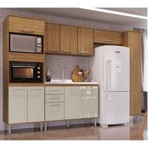 Cozinha Compacta 5 Peças com 1 Balcão, 2 Armários Aéreos e 2 Paneleiros Gaia Deciba