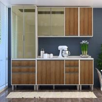 Cozinha Compacta 5 Peças Com Tampos e Vidro Reflecta 230cm Linea Luciane Móveis