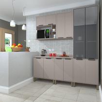 Cozinha Compacta 5 Peças Com Vidro E Tampo Stylo, Cinammon
