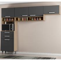 Cozinha Compacta 5 Portas 2 Gavetas com Nicho para Microondas Siena