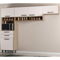 Cozinha Compacta 5 Portas 2 Gavetas com Nicho para Microondas Siena - Poliman Móveis