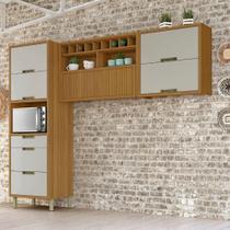 Cozinha Compacta 5 Portas 3 Gavetas Imperatriz Freijo/Off White Nesher