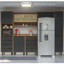 Cozinha Compacta 6 Peças 6 Portas 8 Gavetas Confort Cinamomo/Grafite