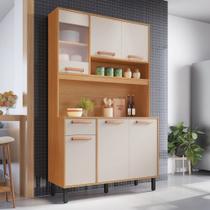 Cozinha Compacta 6 Portas 1 Gavetas 120cm Nápoles Itatiaia Branco/Cinamomo/Off White Cozinha Compacta 6 Portas 1 Gavetas 120cm Nápoles Itatiaia Branco/Cinamomo/Off White