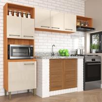 Cozinha Compacta 6 Portas 198cm x 240cm Malu Bege/Cinamomo/Off White Cozinha Compacta 6 Portas 198cm x 240cm Malu Bege/Cinamomo/Off White
