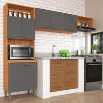 Cozinha Compacta 6 Portas 198cm X 240cm Malu Cinamomo/Grafite Cozinha Compacta 6 Portas 198cm X 240cm Malu Cinamomo/Grafite