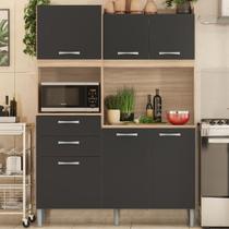 Cozinha Compacta 6 Portas 2 Gavetas Harmonia 96201 Avena Grafito Demobile Cozinha Compacta 6 Portas 2 Gavetas Harmonia 96201 Avena Grafito Demobile