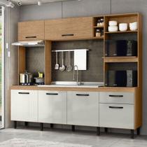 Cozinha Compacta 6 Portas E Gaveta Zoe Freijó-off White