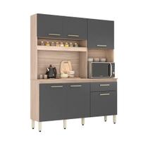 Cozinha Compacta 6 Portas Miami Avena Grafito Cozinha Compacta 6 Portas Miami Avena Grafito