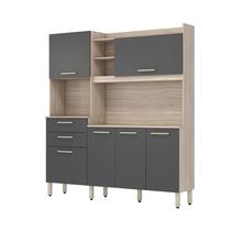 Cozinha Compacta 6 Portas Select Avena / Grafito - Demóbile
