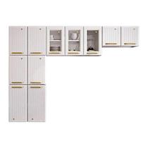 Cozinha Compacta 60 Diamante New Branco 3 Vidros Da Telasul 245x180x29 cm