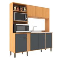 Cozinha Compacta 7 Portas 1 Gaveta Angelin Grafite Hellen