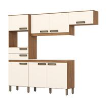 Cozinha Compacta 7 Portas 2 Gavetas Nature/Off White Cozinha Compacta 7 Portas 2 Gavetas Nature/Off White