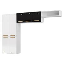 Cozinha Compacta 7 Portas Diamante Smart Branco e Preto Da Telasul 245x160x29 cm