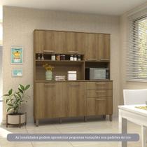 Cozinha Compacta 7 Portas E 2 Gavetas Com Tampo Luciane Móveis Carvalho Avelã Cozinha Compacta 7 Portas E 2 Gavetas Com Tampo Luciane Móveis Carvalho Avelã