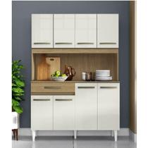 Cozinha Compacta 8 Portas 1 Gaveta Cleo Atacama/Off White