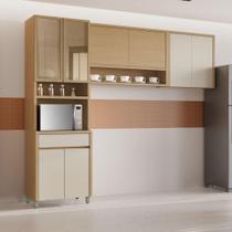 Cozinha Compacta 8 Portas 1 Gaveta Melissa Carvalho/Greige Nesher