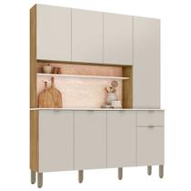 Cozinha Compacta 8 Portas 161cm Soul K02 Freijó/Soft - Mpozenato