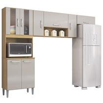 Cozinha Compacta 8 Portas 244 cm 506 Damasco Off White POQQ