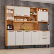 Cozinha Compacta 8 Portas 3 Gavetas 220cm Espaço para Forno e 5 Nichos Nápoles Itatiaia Cozinha Compacta 8 Portas 3 Gavetas 220cm Espaço para Forno e 5 Nichos Nápoles Itatiaia
