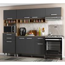 Cozinha Compacta 8 Portas 3 Gavetas Com Balcão Tampo Siena - Poliman Móveis