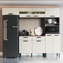 Cozinha Compacta 8 Portas 4 Gavetas 1 Nicho para Forno Cristal Genialflex