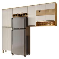 Cozinha Compacta 8 Portas Amndoa/Off White Napoli Prime Mveis Rio Doce