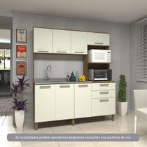Cozinha Compacta 8 Portas E 2 Gavetas Luciane Móveis Carvalho Arenas