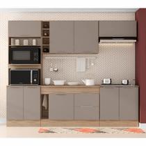 Cozinha Compacta 9 portas 2 gavetas com balcão tampo Ferrara da Poliman Móveis