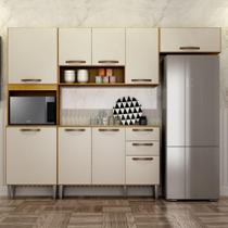 Cozinha Compacta 9 Portas 2 Gavetas Maisa CHF Cinamomo/Off White