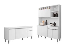 Cozinha Compacta Alice e Balcão Tatiane 150mt Com Tampo Mdp Branco AJL Cozinha Compacta Alice e Balcão Tatiane 150mt Com Tampo Mdp Branco AJL