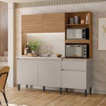 Cozinha Compacta Amaranto 5 Portas E 1 Gaveta Amêndola Touch Nude Tx - Demóbile
