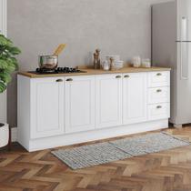 Cozinha Compacta Americana 4 Portas 3 Gavetas 100% Mdf Branco Nature Ce760 - Henn Cozinha Compacta Americana 4 Portas 3 Gavetas 100% Mdf Branco Nature Ce760 - Henn