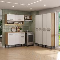 Cozinha Compacta Arizona Fusion Three 13 Portas 1 Gaveta MDP 293CM Carvalho e Branco Cozinha Compacta Arizona Fusion Three 13 Portas 1 Gaveta MDP 293CM Carvalho e Branco