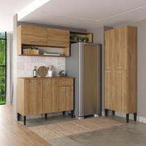 Cozinha Compacta Arizona Prime Two 9 Portas 1 Gaveta MDP 229CM Amadeirado Cozinha Compacta Arizona Prime Two 9 Portas 1 Gaveta MDP 229CM Amadeirado