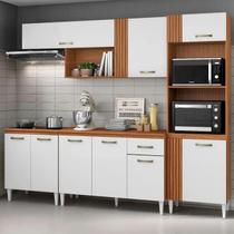 Cozinha Compacta Armário Vitória Balcão com Tampo Mdp - Cinamomo/branco Aramóveis Cozinha Compacta Armário Vitória Balcão com Tampo Mdp - Cinamomo/branco Aramóveis