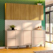 Cozinha Compacta Art 8 Portas 3 Gavetas Freijó/Vanilla - Kits Paraná