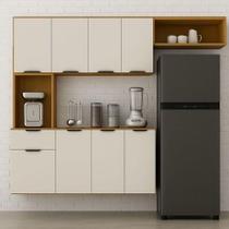 Cozinha Compacta Aura 8 Portas Com Nicho Integrado Cinamomo/off White Cozinha Compacta Aura 8 Portas Com Nicho Integrado Cinamomo/off White